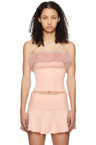 GUIZIO - Pink Square Neck Camisole | SSENSE