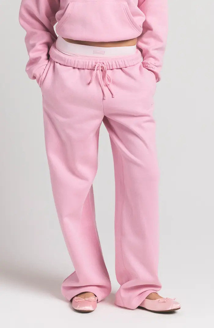 Cotton Fleece Blend Classic Straight Leg Pants | Nordstrom