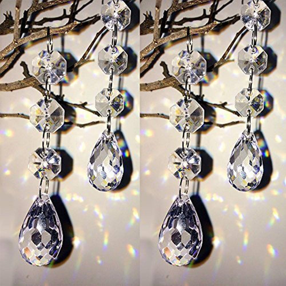 HOHIYA 30 Pcs Crystal Ornaments Christmas Tree Decorations Clearance Hanging Crystals for Centerp... | Amazon (US)