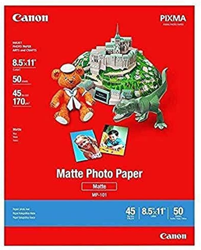 Canon 7981A004 Photo Paper Plus, Matte, 8-1/2 x 11 (Pack of 50 Sheets) | Amazon (US)