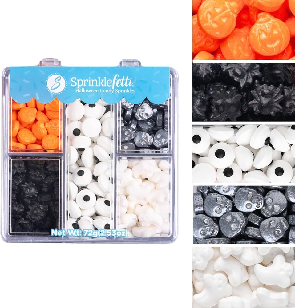 Sweets Indeed Halloween Candy Sprinkles Tacklebox – 2.53 oz Assorted Dextrose Shapes with Eyeba... | Amazon (US)