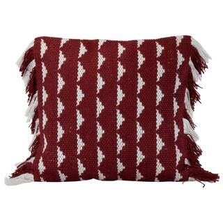 Foreside Home & Garden Red Triangle Pattern Hand Woven 18 in. x 18 in. Outdoor Decorative Throw P... | The Home Depot