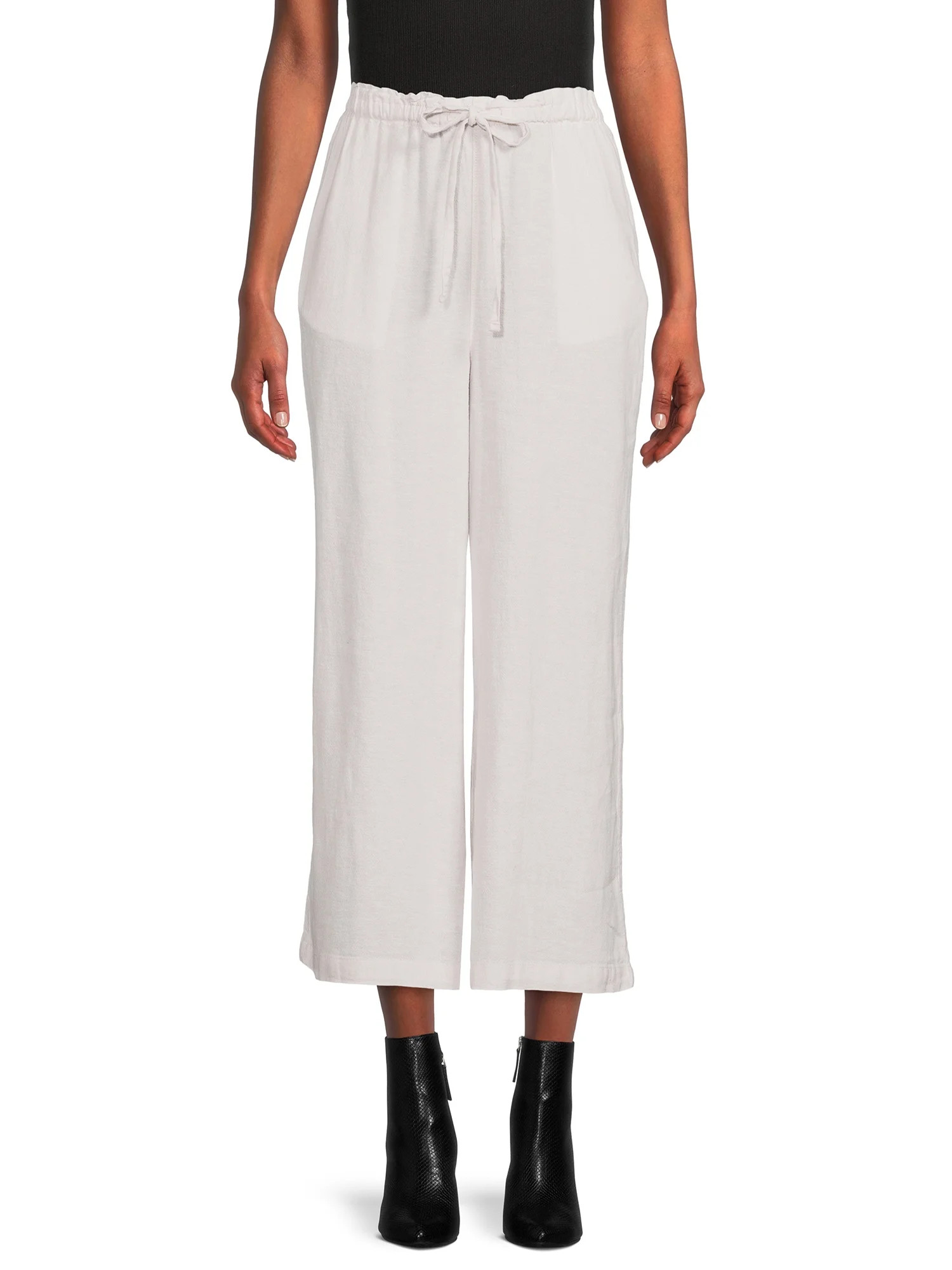 Time and Tru Women's Linen Crop Pants | Walmart (US)