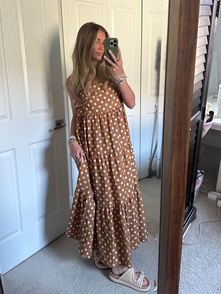 Confete Isabella Maxi - Brown Dot wearing size small. Sam Edelman Reid Slide Sandal. #outfit #fashion #style #ootd #ootn #outfitoftheday #fashionstyle  #outfitinspiration #outfitinspo #tryon #tryonhaul#lookbook #outfitideas #currentlywearing #styleinspo #outfitinspiration outfit, outfit of the day, outfit inspo, outfit ideas, styling, try on, fashion, affordable fashion. 

#LTKShoeCrush #LTKSeasonal #LTKStyleTip