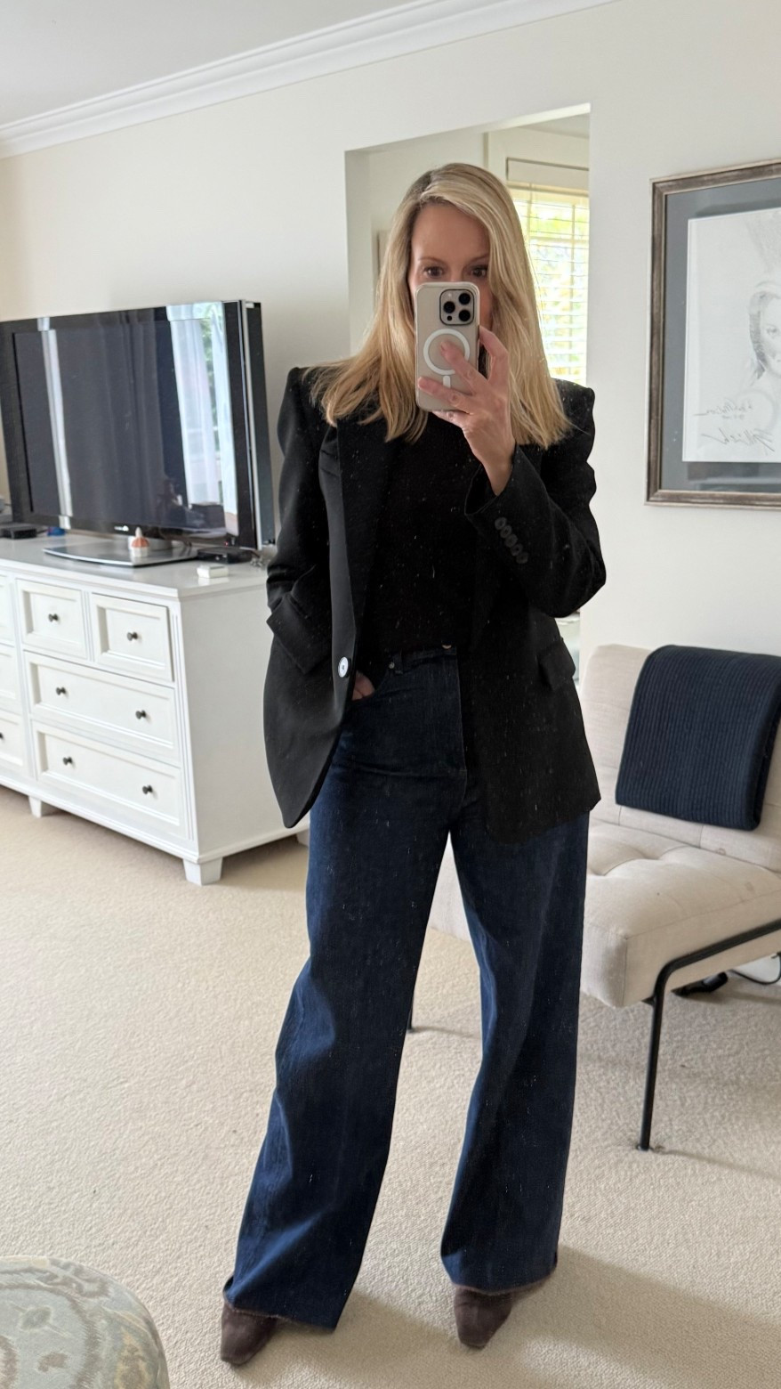 Travel day. Love this classic Camilla &  Marc blazer with jeans & a T & easy to remove ankle boots for going through security 😉

#LTKaustralia #LTKjeans #LTKtravel
