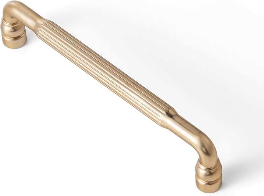 Goo-Ki 6 Pack 5 Inch Champagne Bronze Cabinet Pull Handle - Modern Vertical Groove Textured Grip ... | Amazon (US)