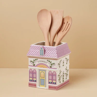 Lenox Spice Village Utensil Crock with Wood Utensils | Lenox