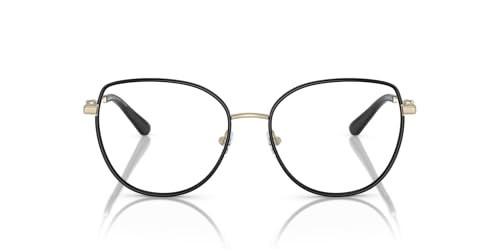 Michael Kors Women's MK3066J Empire Round Prescription Eyewear Frames, Light Gold/Black/Demo Lens, 53 mm | Amazon (US)