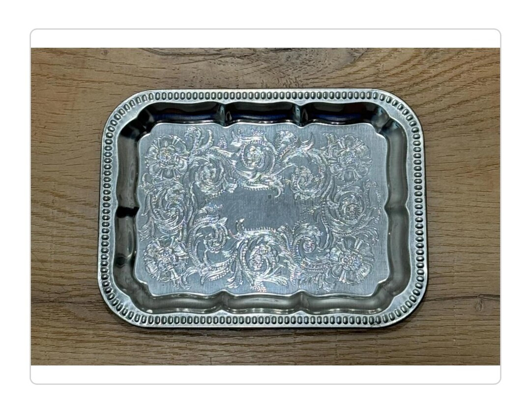 Small Vintage Silver Tray Plated Silver Sheffield Design Decorative Tray French Country Home Deco... | Etsy (US)