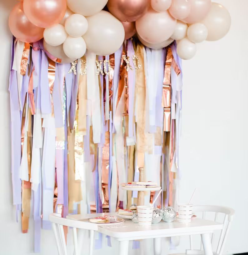 Lavender Haze Fringe Backdrop for Bridal Shower Event Pastel Princess Backdrop for Baby Shower Ce... | Etsy (US)