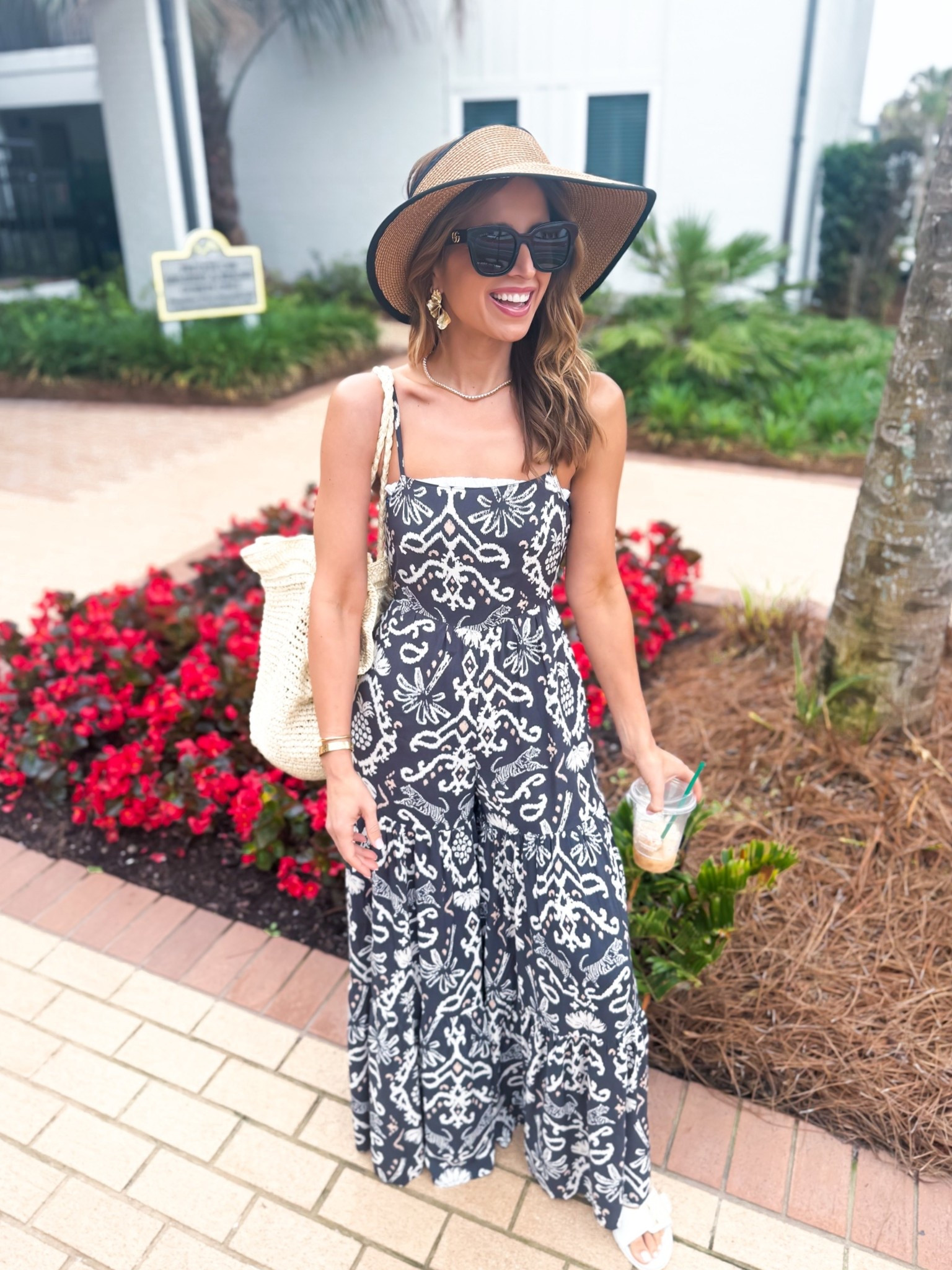 Beach days are the best days! Vacation outfit. Resort wear. Resort outfit. Beach vacation. Eric Javits packable beach hat. Target straw bag. Tory Burch buckle jelly slides. Gucci sunglasses on sale! Cubic Zirconia tennis necklace (I also have a real one and this one is SO convincing!!).

#LTKootd #LTKSwim #LTKTravel