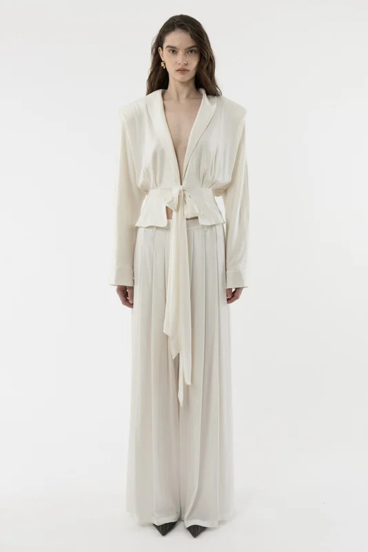 Front Tie Silk Blouse | ARAKII