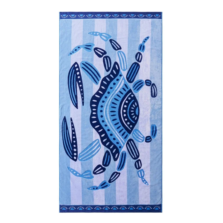 Better Homes & Gardens Cotton Blend Blend Beach Towel, 72 x 38 in, Crab | Walmart (US)