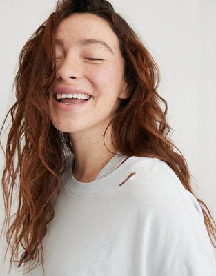 Aerie Destroyed Boyfriend T-Shirt | American Eagle Outfitters (US & CA)