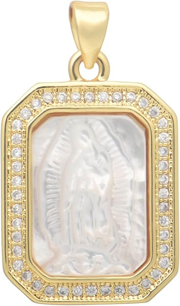 1 Piece Fine Carving Shell Pendants with 18K Gold Plated Brass Zirconia Dijes de Charms for Birth... | Amazon (US)