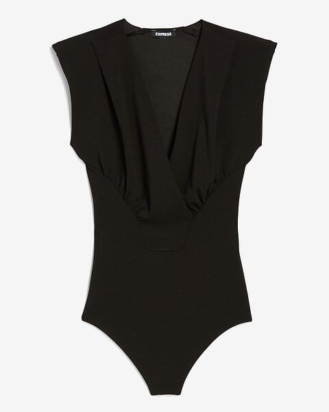 Cap Sleeve Deep V Thong Bodysuit | Express