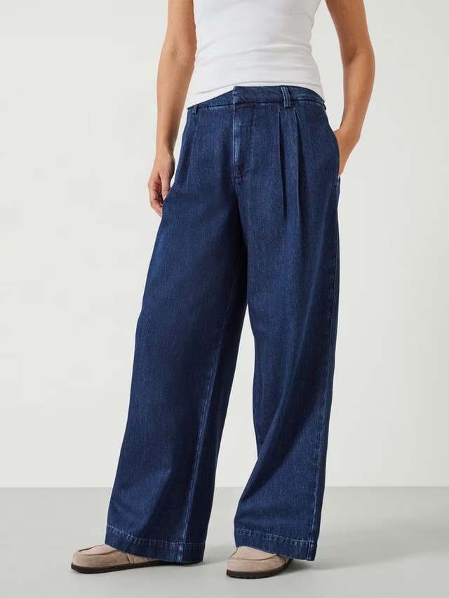 HUSH Lya Pleat Front Wide Leg Jeans | John Lewis (UK)