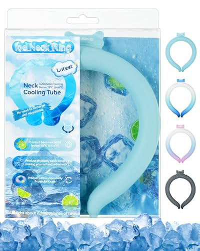 Neck Cooling Tube Wraps Ice Ring Neck Cooler Personal Ice Pack Wrap for Hot Weather Gel Reusable Wearable Gel Cooling for Summer Heat Hot Flashes Freezer Below 64.4℉ | Amazon (US)