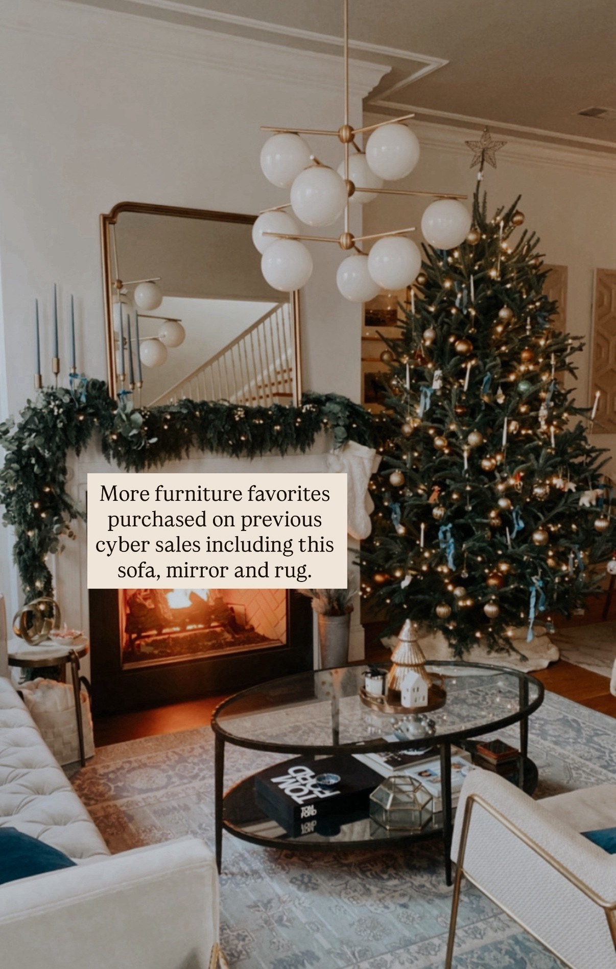 Holiday home Christmas decor Ralph Lauren Christmas living room style on cyber sales Black Friday home decor deals mirror mantle style sofa

#LTKSaleAlert #LTKCyberWeek #LTKmomlife