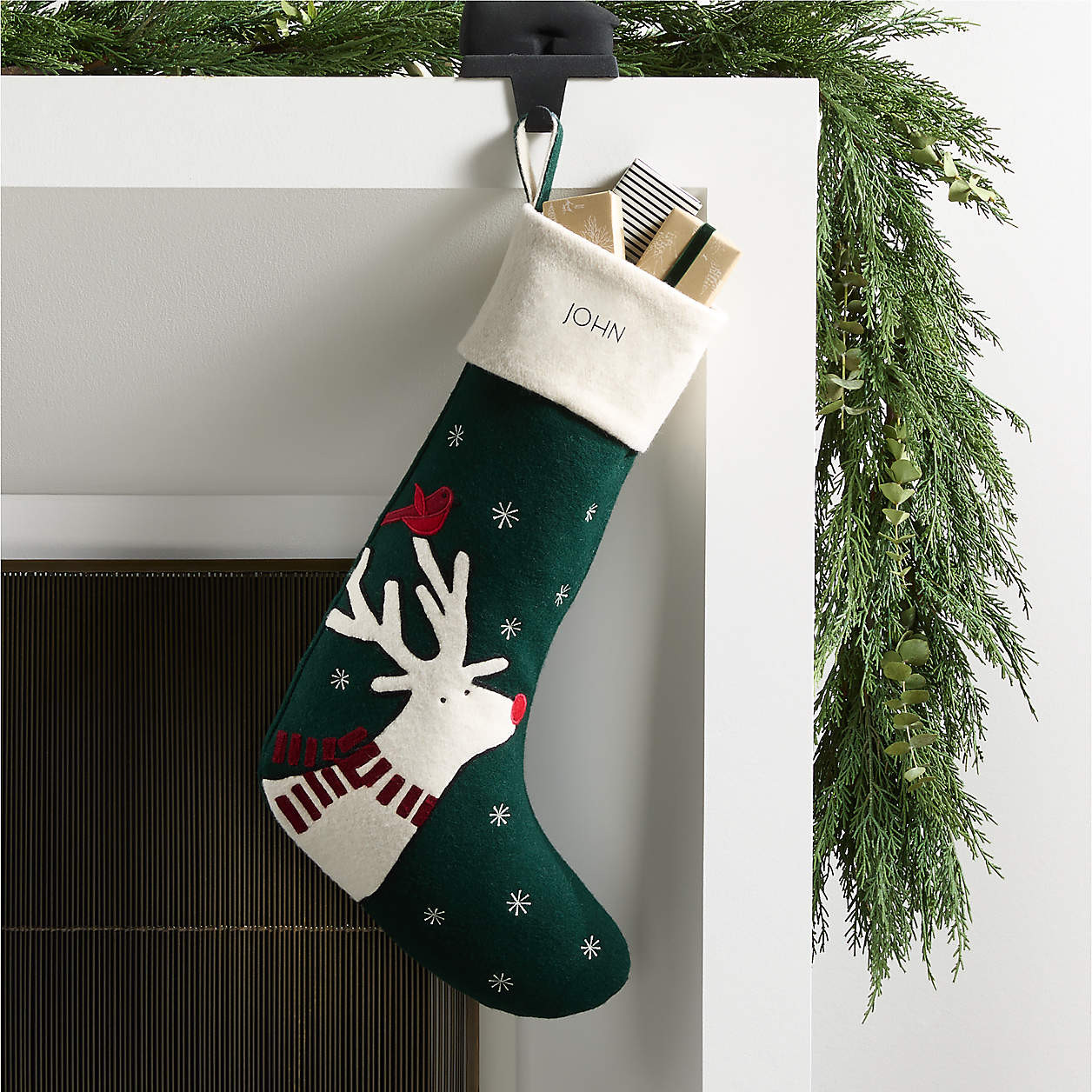 Arctic Friends Reindeer Wool Christmas Stocking by Joan Anderson + Reviews | Crate & Barrel | Crate & Barrel
