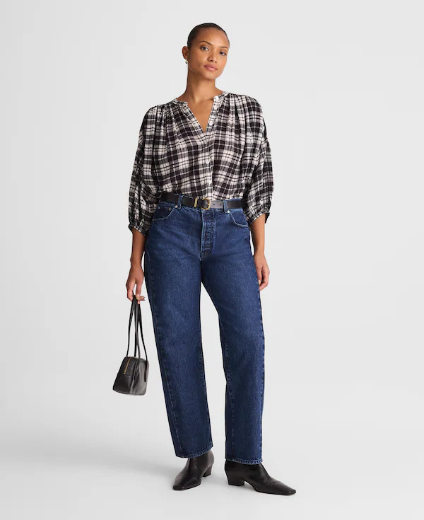 The Curvy Pieced Barrel-Leg Jean | Madewell