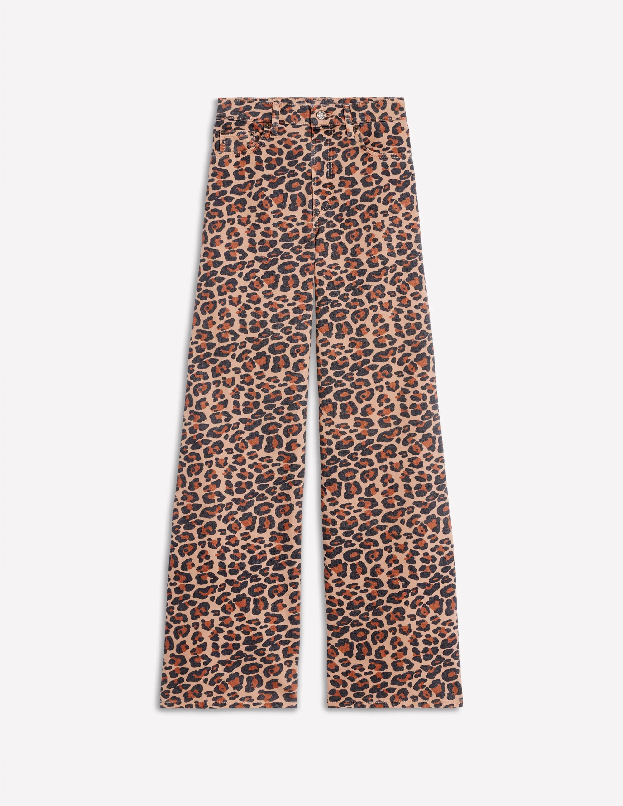 High Rise Wide Leg Jeans-Leopard Print | Boden UK