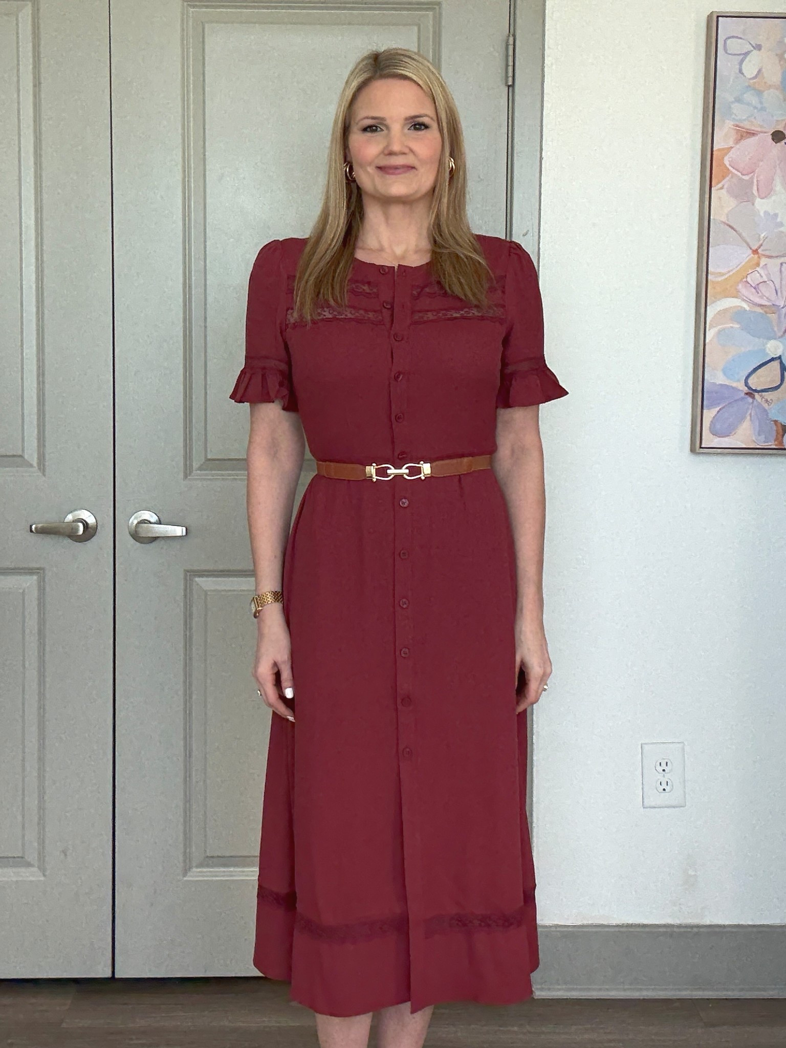 New lace inset midi dress from Quince! Comes in other colors. Fits true to size  

#LTKootd #LTKWorkwear #LTKOver40