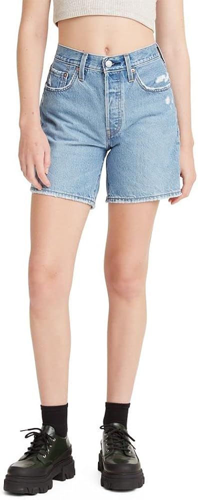 Amazon.com: Levi's Women's 501 Mid Thigh Short, (New) Oxnard Mischief-Medium Indigo, 28 : Clothin... | Amazon (US)