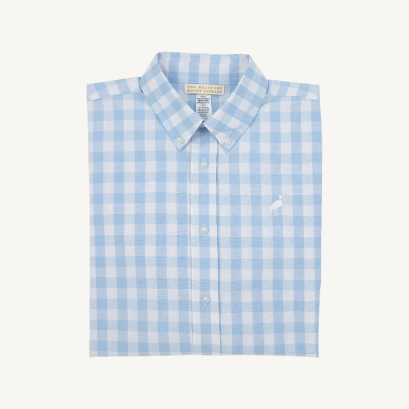 Dean's List Dress Shirt - Navy Grove Gingham with Worth Avenue White S | The Beaufort Bonnet Company