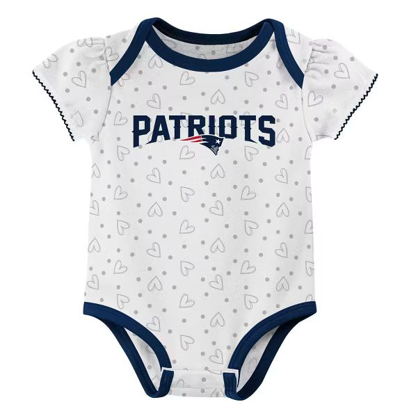 NFL New England Patriots Girls' Newest Fan 3pk Bodysuit Set | Target