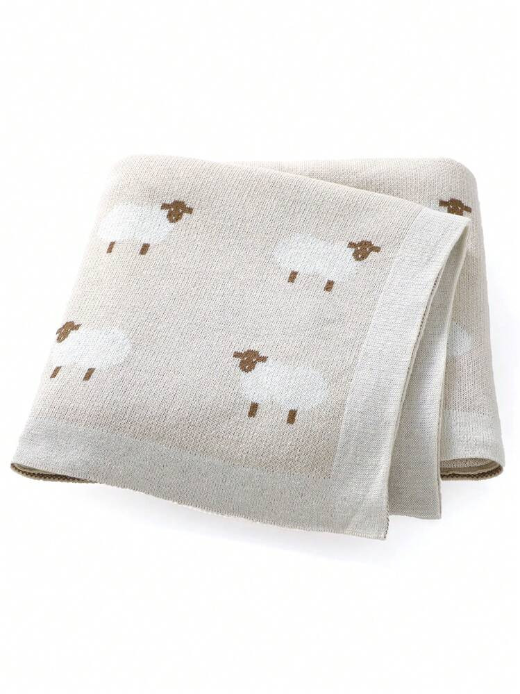 Baby Cartoon Printed Color Block Knitted Swaddle Blanket Love Valentine | SHEIN