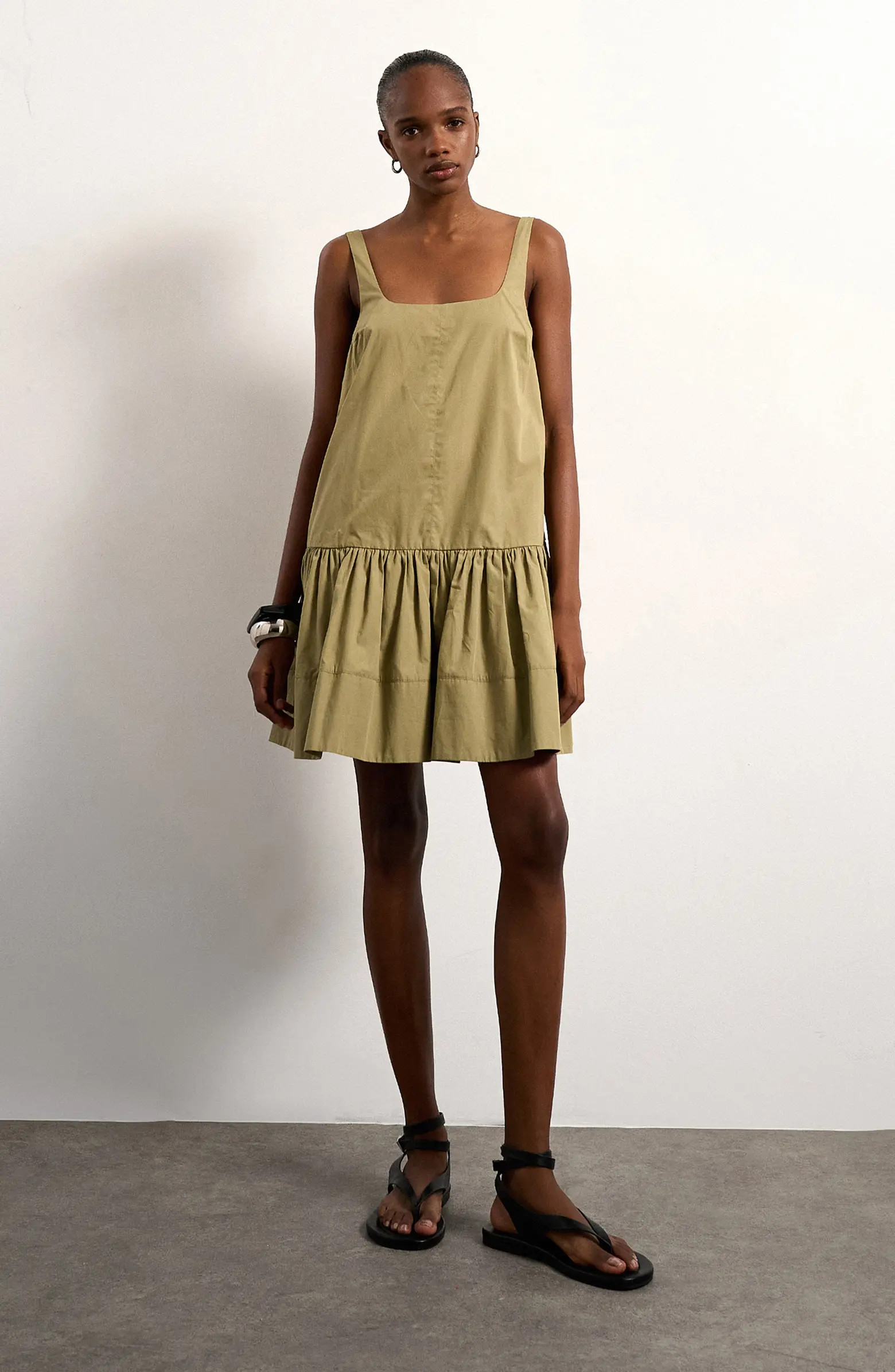 Topshop Drop Waist Cotton Poplin Minidress | Nordstrom | Nordstrom
