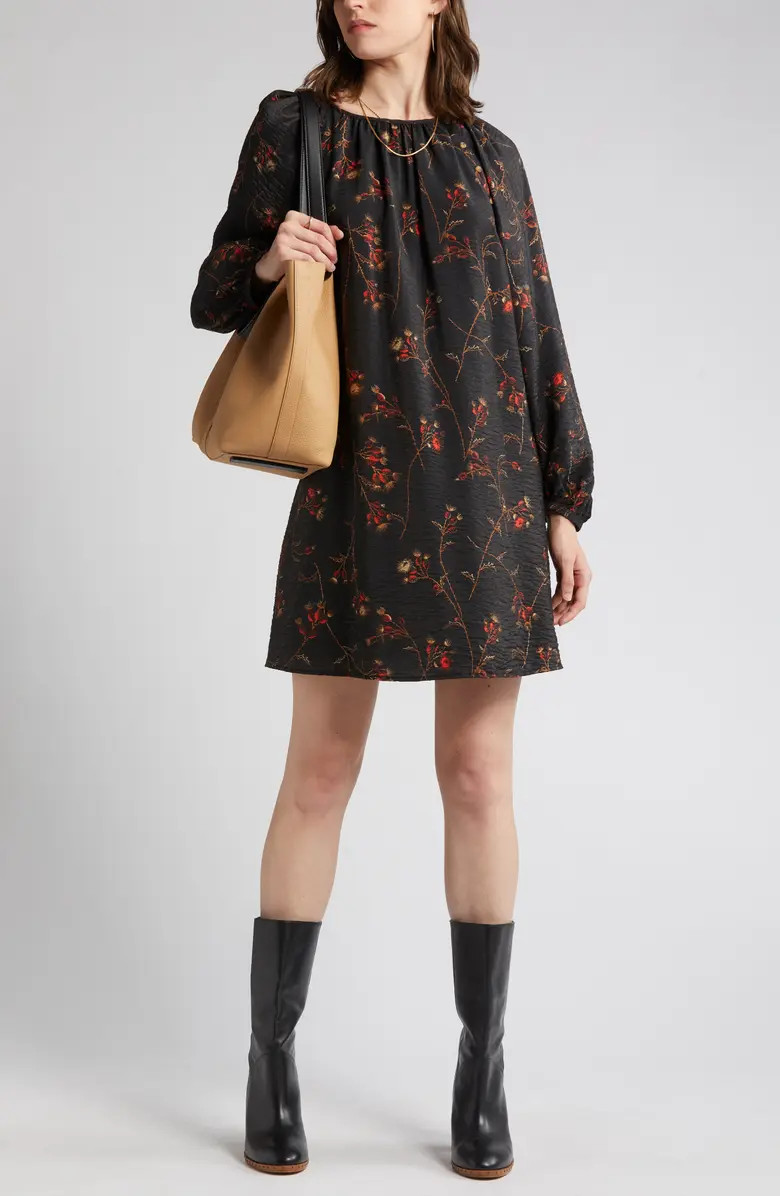 Floral Long Sleeve Shift Dress | Nordstrom