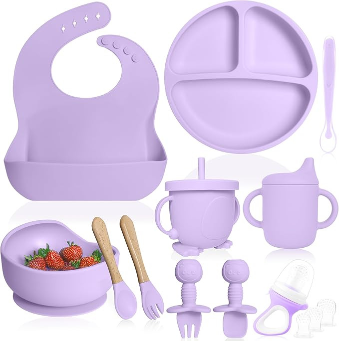 Bluet B- Silicone Baby Feeding Set with Pacifier - Baby Led Weaning Supplies - Baby Spoons, Sucti... | Amazon (US)