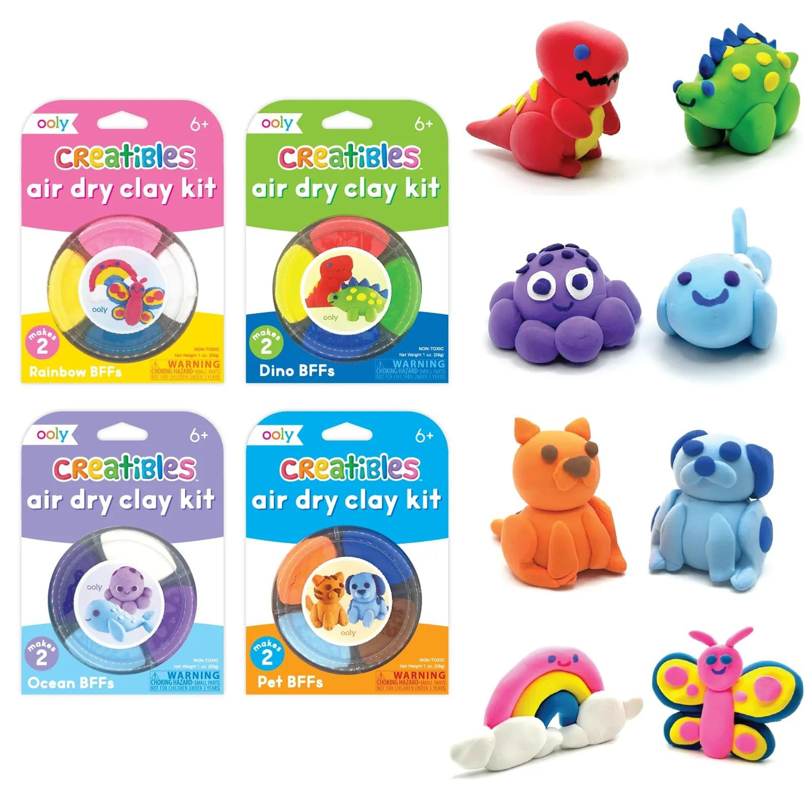 Ooly Creatibles, Easter Activities for Kids, 16 Colors Air Dry Clay Expansion Set for Crafts, Mod... | Amazon (US)