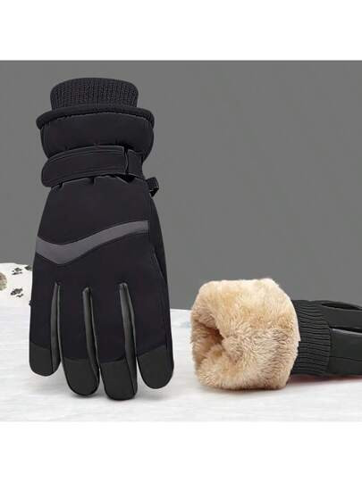 Guanti da sci invernali da donna, antivento, impermeabili, imbottiti, caldi, touch screen, adatti... | SHEIN