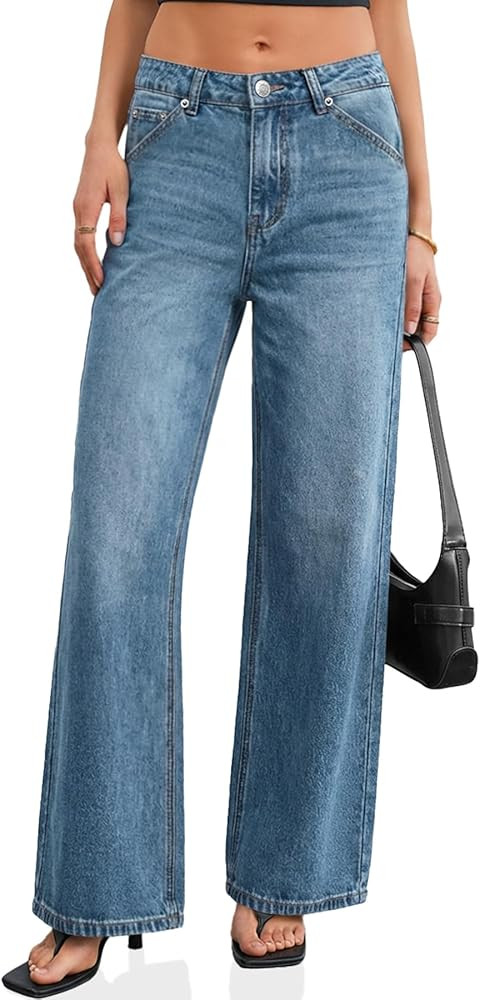 Cicy Bell Womens Wide Leg Baggy Jeans High Waisted Boyfriend Loose Denim Pants with Pockets | Amazon (US)