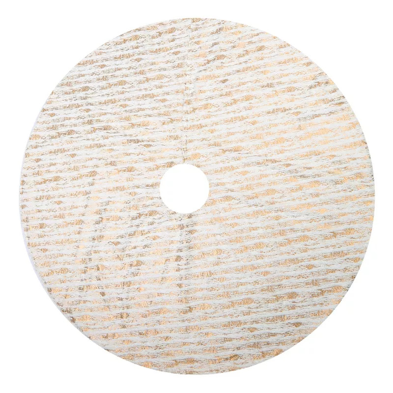 Saro Lifestyle Brushed Metallic Faux Fur Christmas Tree Skirt, 60" Round | Target