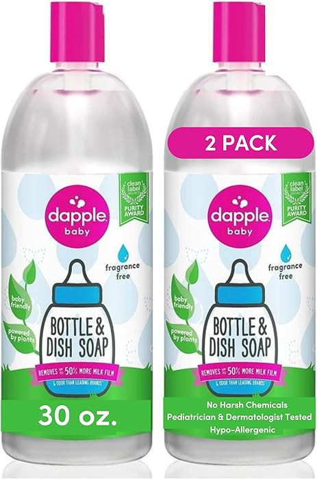 Dapple Baby Bottle Soap & Dish Soap, Fragrance Free, Plant Based Dish Liquid for Dishes & Baby Bo... | Amazon (US)