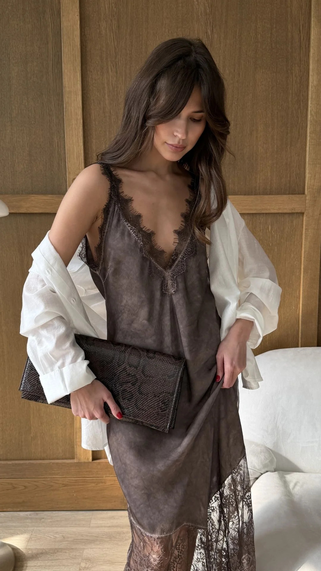 Solange Slip Dress - Espresso | Charli