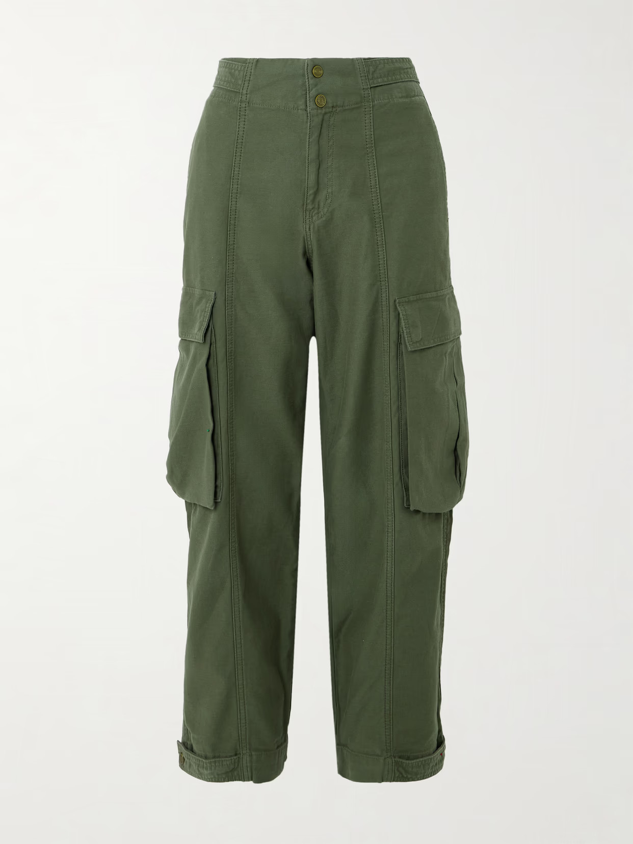 FRAME - Cotton Boyfriend Cargo Pants - Army green | NET-A-PORTER (UK & EU)