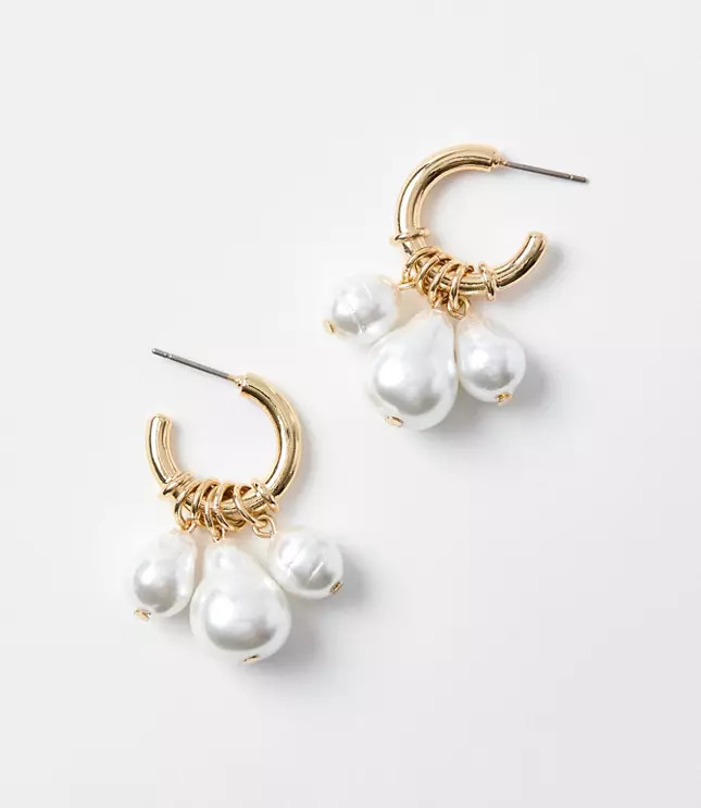 Pearlized Cluster Earrings | LOFT