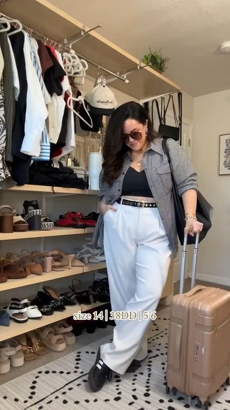 Midsize comfy travel outfit Wearing an xl in the stretch waist trousers Large in my fave cropped tank Adidas Sneakers are tts

#LTKmidsize #LTKSeasonal #LTKstyletip