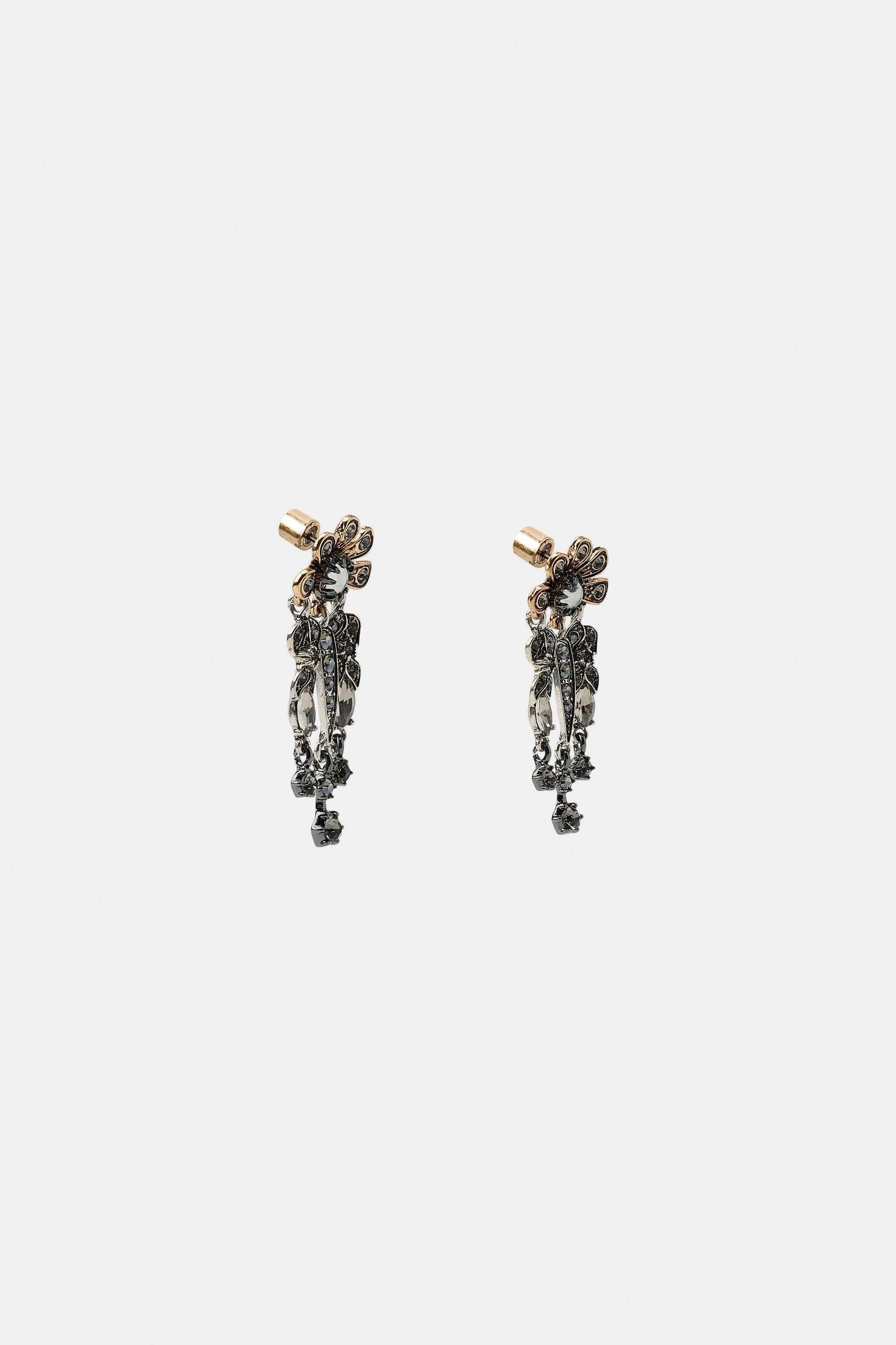 JEWEL FLOWER EARRINGS | Zara US