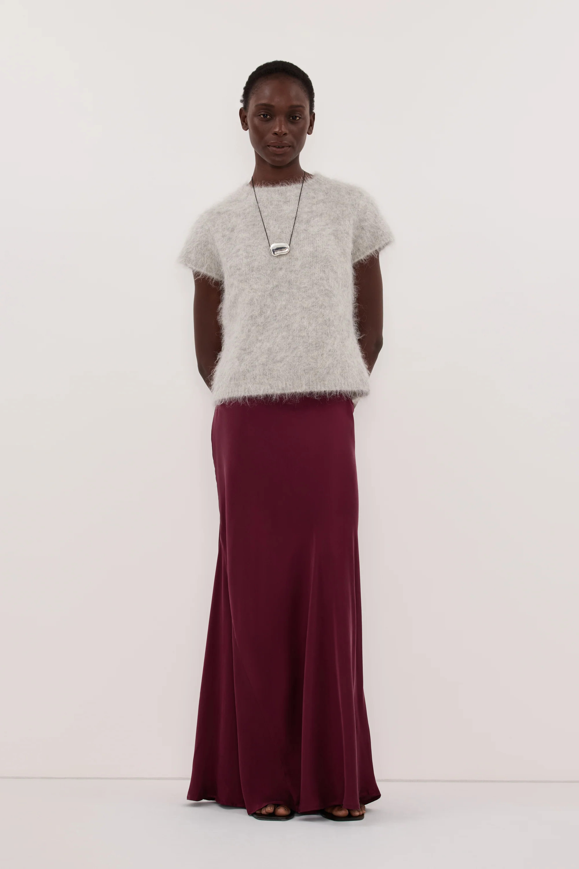 COLETTE MERLOT SILK SKIRT | DISSH