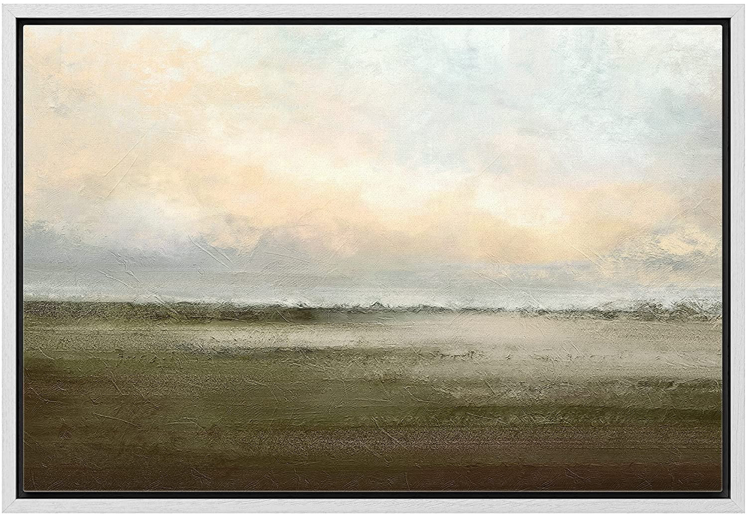 wall26 Framed Canvas Print Wall Art Watercolor Dusk Sky Over Green Field Nature Wilderness Illust... | Walmart (US)