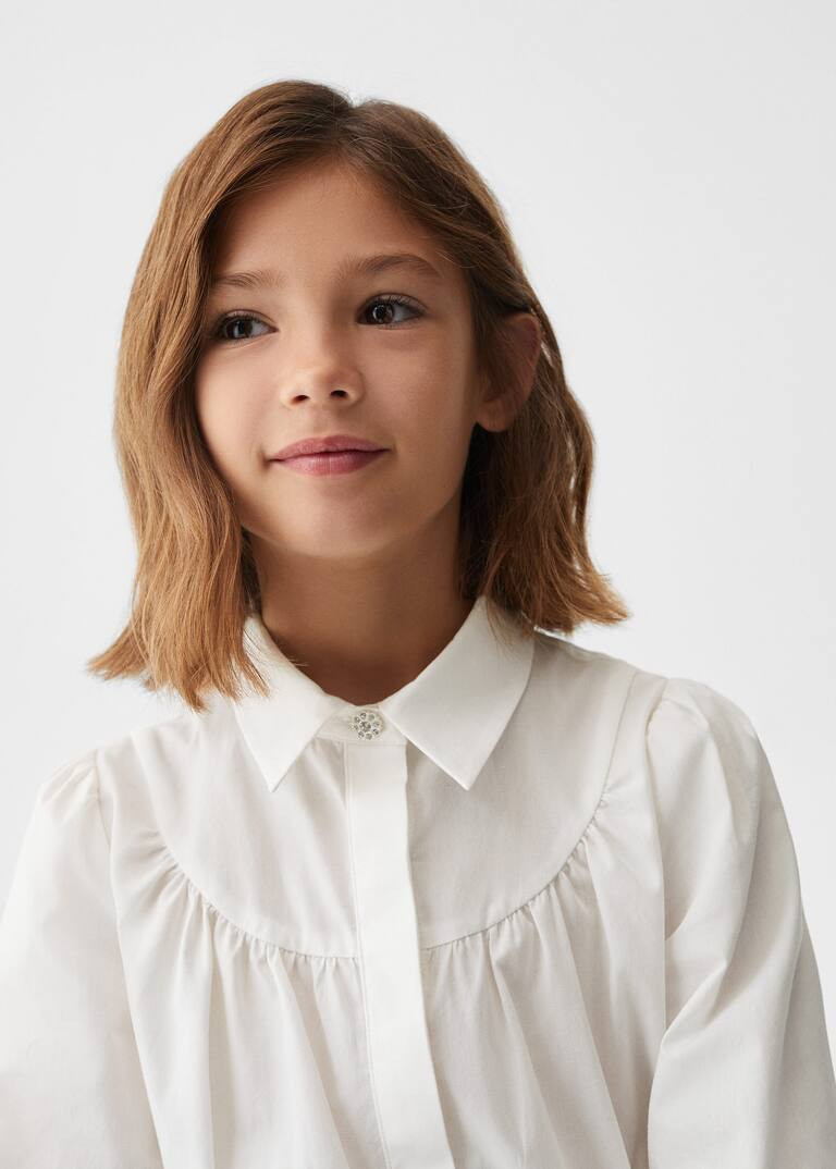 Button-down collar shirt -  Girls | Mango Kids United Kingdom | MANGO (UK)