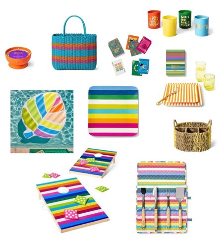 Colorful faves from the newest drop of the Tabitha Brown for Target line! All linked - the stripe ottoman and dominoes set were also among my faves but not available online - keep your eyes open in store! ☀️🧡🌈🎉

#LTKSeasonal #LTKswim #LTKunder50