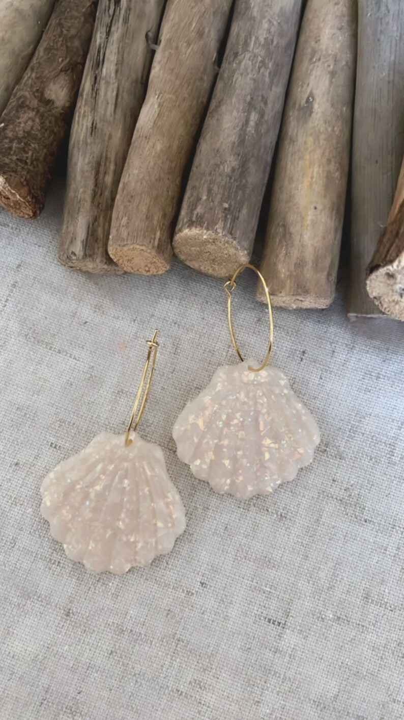 The Turks and Caicos Collection  Seashell W/gold Hoop  Clay | Etsy | Etsy (US)