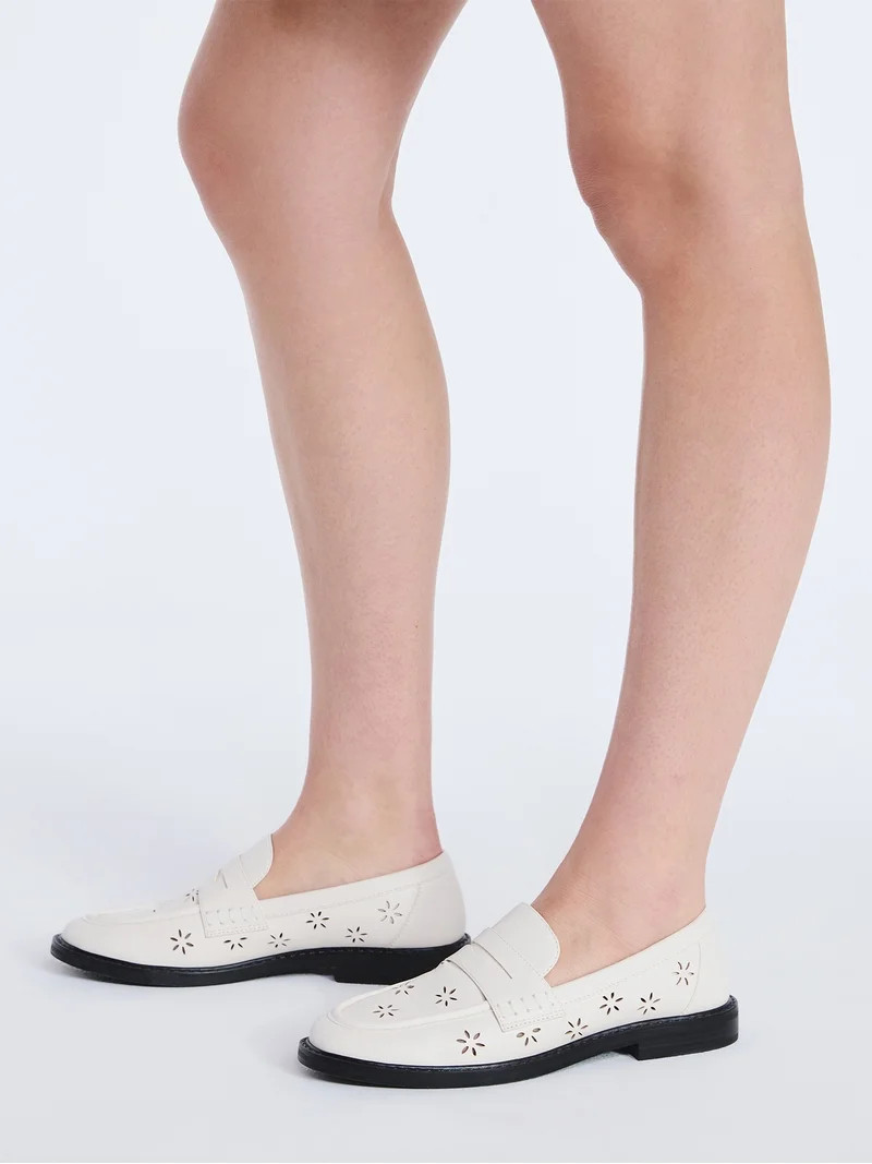 Free Assembly Women's Faux Leather Cut Out Loafers | Walmart (US)